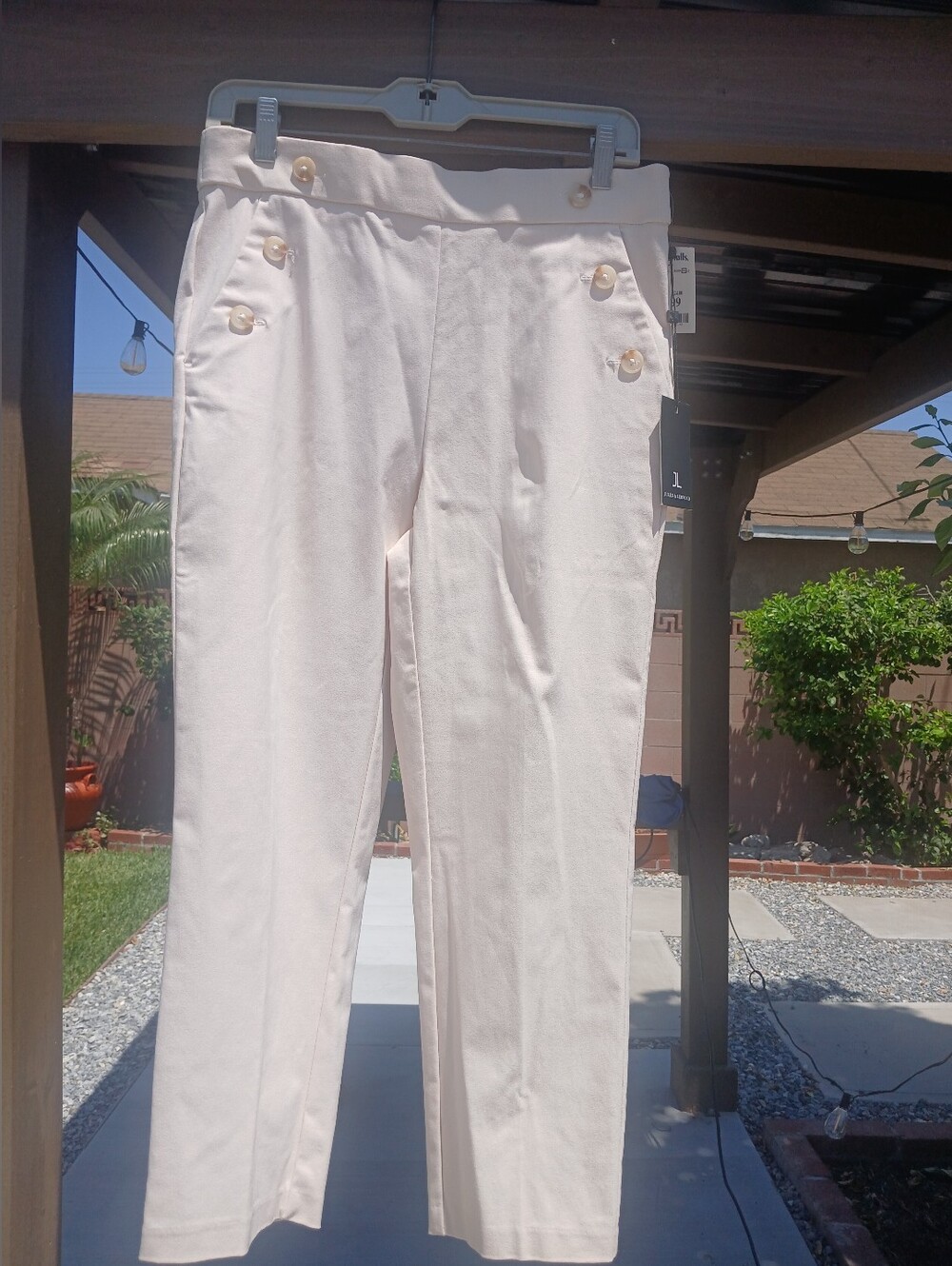 H&M Men's Off-White Slim Straight Chinos